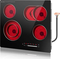 GRACEALL 60 cm üvegkerámia főzőlap 4 zónás infrainfra elektromos 230V 9 fokozat 1