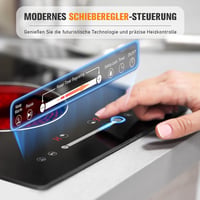 GRACEALL Slide-BT2 Üvegkerámia Főzőlap 2 Zónás 3000W 30cm Elektromos 4