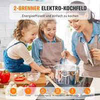 GRACEALL Slide-BT2 Üvegkerámia Főzőlap 2 Zónás 3000W 30cm Elektromos 2