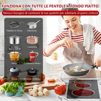 Plită vitroceramică cu touch GRACEALL, 2 zone de gătit, 3000 W, 30 cm, Domino, încorporabilă sau de sine stătătoare, temporizator, menținere la cald, blocare pentru copii, TouchBT1 5