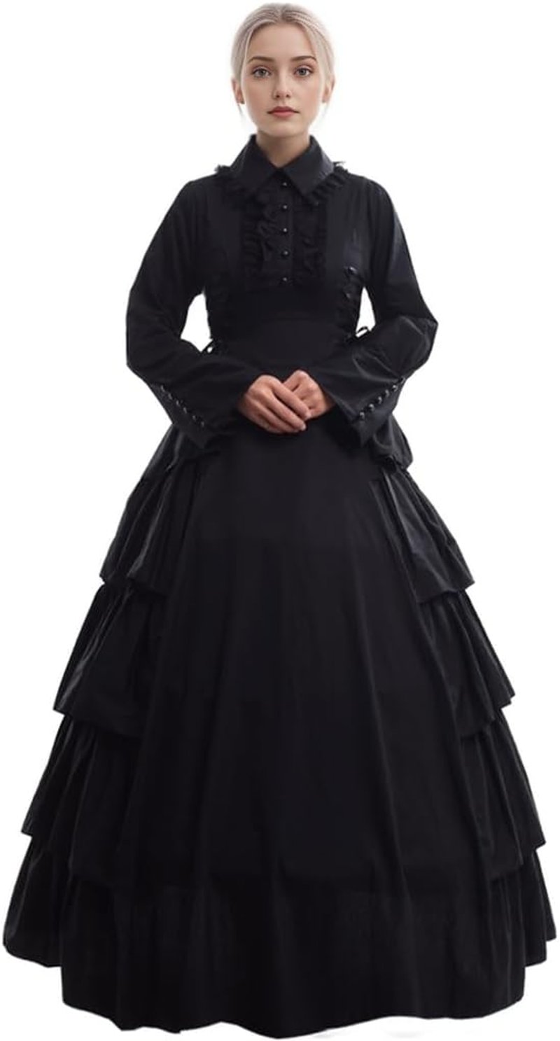 GRACEART Gótikus Victorian Reneszánsz Maxi Ruha Jelmez Női M