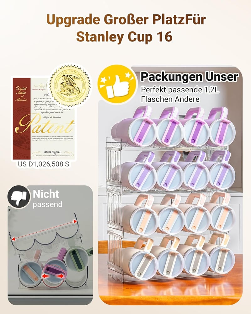 Gracenal 2 szintes palacktartó szekrénybe, konyhai szervezőrendszer 1,2L palackokhoz