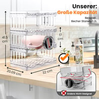 Gracenal 4 szintes palacktartó szekrénybe és hűtőbe, Stanley pohár organizer 1,2L palackokhoz 3