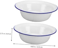 GRADENEVE Retro Zománc Tálkészlet - 2 db Mély Keverőtál Konyhába, Vintage Stílusú Dagasztótál, 22 cm Átmérőjű Konyhai Edény 9