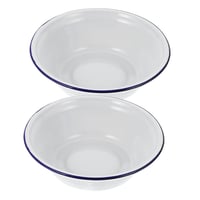 GRADENEVE Retro Emajlirani Set Zdjelica - 2 Duboke Zdjele za Miješanje za Kuhinju, Vintage Stil Posude za Tijesto, 22 cm Promjer Kuhinjsko Posuđe 1