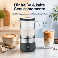 GRAEF MS802EU Električni pjenjač mlijeka – 500 ml, pjena vrhunske kvalitete, uklonjivi stakleni vrč, 5 programa, zaslon na dodir, crni 6