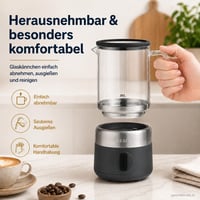 GRAEF MS802EU Električni pjenjač mlijeka – 500 ml, pjena vrhunske kvalitete, uklonjivi stakleni vrč, 5 programa, zaslon na dodir, crni 4