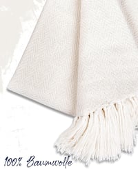 Gräfenstayn Premium Ágytakaró 220x240 cm Halszálka Mintás Krém Pamut Pléd - 220 x 240 cm, cream 2