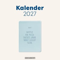 Diár Grafik-Werkstatt 2027 so svetlomodrou väzbou s efektom kože, formát A6, plánovací kalendár 2