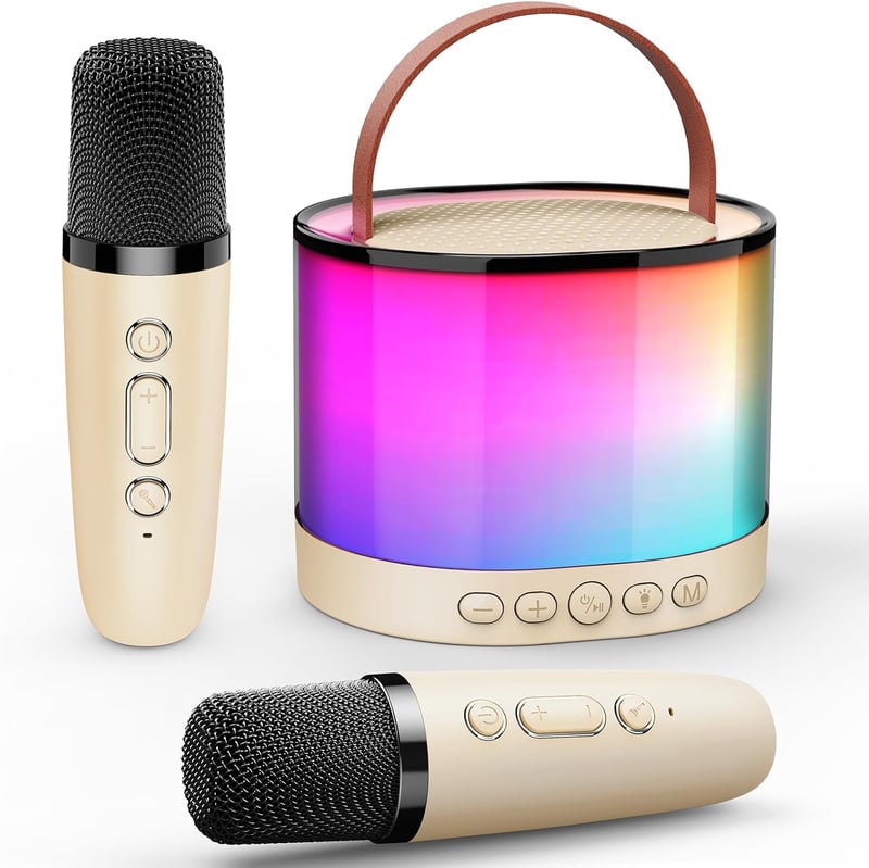 Gralal Mini Karaoke Gép 2 Mikrofonnal Bluetooth Gyerekeknek 3-12 Év