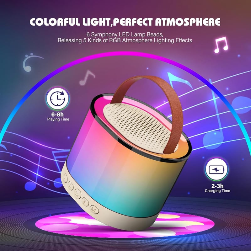 Gralal Mini Karaoke Gép 2 Mikrofonnal Bluetooth Gyerekeknek 3-12 Év