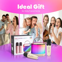 Gralal Mini Karaoke Gép 2 Mikrofonnal Bluetooth Gyerekeknek 3-12 Év 7