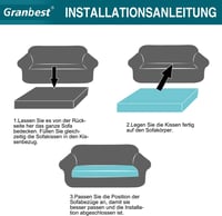 Granbest 2 személyes kanapé ülőpárna huzat krém színben rugalmas spandex szövettel 7