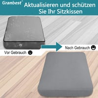 Granbest elastický poťah na sedadlo pohovky, pre 2 osoby, svetlosivý, materiál Jacquard Spandex, naťahovací, prateľný ochranný poťah na sedadlo 5