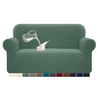 Husă de canapea extensibilă impermeabilă Granbest pentru 2 persoane, husă elastică din spandex jacquard pentru canapea cu fixare anti-alunecare din spumă, verde salvie 1