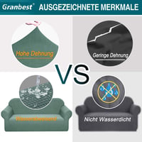 Husă de canapea extensibilă impermeabilă Granbest pentru 2 persoane, husă elastică din spandex jacquard pentru canapea cu fixare anti-alunecare din spumă, verde salvie 3