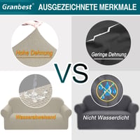 Granbest elastický vodoodolný poťah na pohovku pre 3 osoby, spandex žakár, elastický poťah na sedaciu súpravu s protišmykovými penovými valčekmi, piesková farba 4