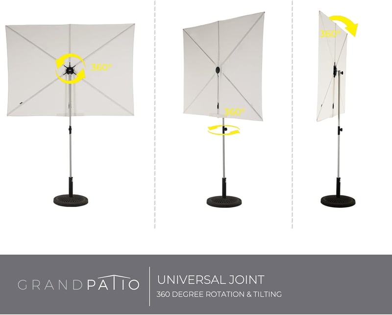 Grand patio Téglalap Erkély Napernyő UV Védelemmel 183x134cm Bézs