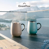 Grandties Izolovaný hrnček na kávu s rukoväťou a posuvným vekom, 16 oz (470 ml), tvar pohára na víno, dvojstenný vákuovo izolovaný nerezový termohrnček 4