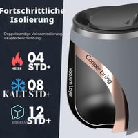 Grandties Izolovaný hrnček na kávu s rukoväťou a posuvným vekom, 16 oz (470 ml), tvar pohára na víno, dvojstenný vákuovo izolovaný nerezový termohrnček 5