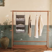 GRANNY SAYS Organizator suspendat pentru dulap, 3 compartimente, raft pliabil din material textil, gri, 1 buc. 2