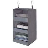 GRANNY SAYS Organizator suspendat pentru dulap, 3 compartimente, raft pliabil din material textil, gri, 1 buc. 1