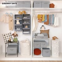 GRANNY SAYS Organizator suspendat pentru dulap, 3 compartimente, raft pliabil din material textil, gri, 1 buc. 8