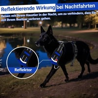 Grantop párnázott kutyahám fogantyúval, fényvisszaverő, pórázzal - kék - L-es méret 6