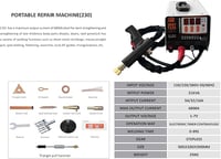 GRAUTOSPOT F230 220V Spot Hegesztőgép 3KW 3500A Karosszéria Javítás 7in1 Védelem 2