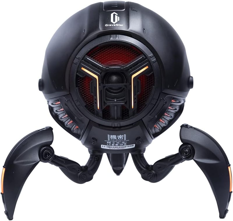 GravaStar Mars Pro Aurochs Bluetooth Hangszóró - Sci-Fi Dizájn, 15 Órás Üzemidő, 20W Sztereó Hangzás, Színes LED, TWS Technológia