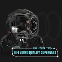 GravaStar Mars Pro Aurochs Bluetooth Hangszóró - Sci-Fi Dizájn, 15 Órás Üzemidő, 20W Sztereó Hangzás, Színes LED, TWS Technológia 3
