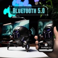 GravaStar Mars Pro Aurochs Bluetooth Hangszóró - Sci-Fi Dizájn, 15 Órás Üzemidő, 20W Sztereó Hangzás, Színes LED, TWS Technológia 6