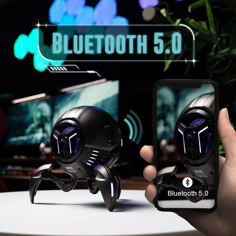 GravaStar Mars Pro Aurochs Bluetooth Hangszóró - Sci-Fi Dizájn, 15 Órás Üzemidő, 20W Sztereó Hangzás, Színes LED, TWS Technológia