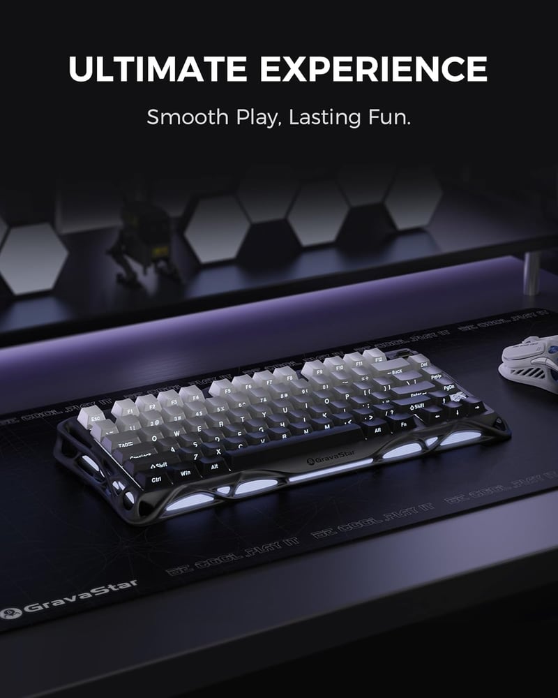 GravaStar Mercury K1 75% Mechanikus Gaming Billentyűzet Alumínium Exoskeleton RGB