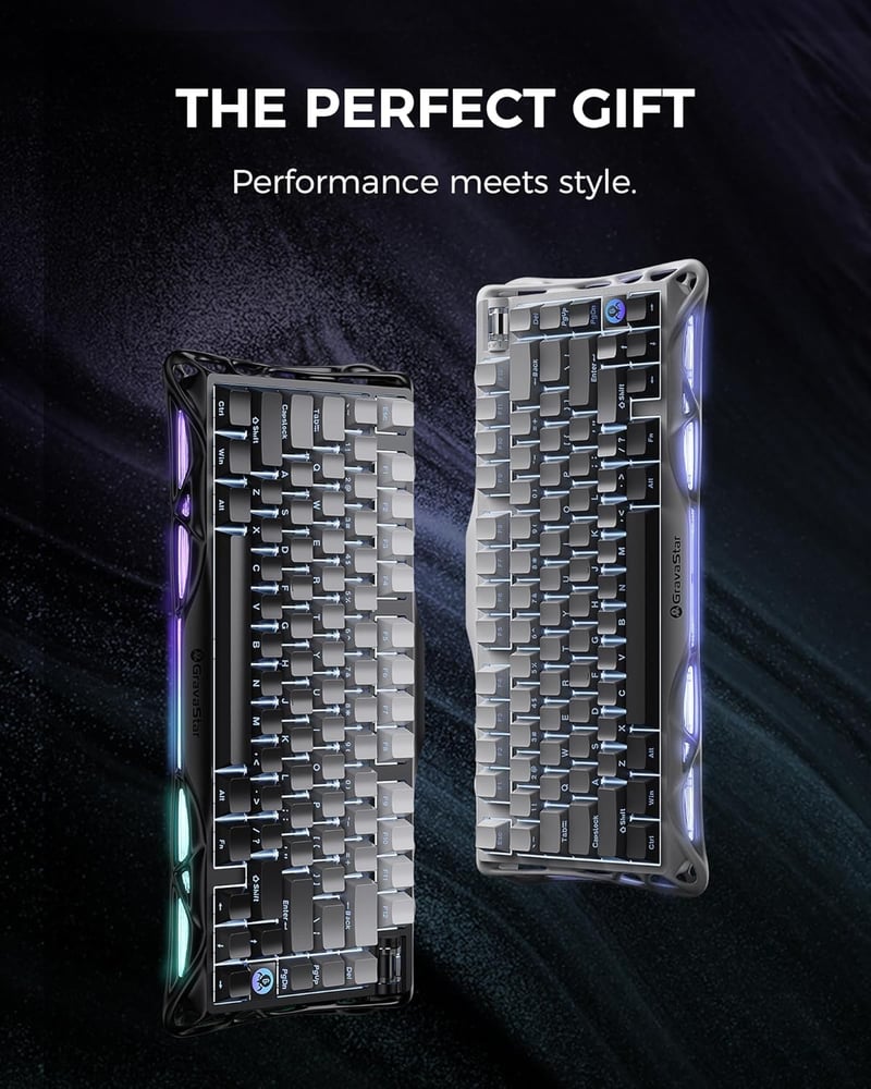 GravaStar Mercury K1 75% Mechanikus Gaming Billentyűzet Alumínium Exoskeleton RGB