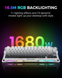 GravaStar Mercury K1 75% Mechanikus Gaming Billentyűzet Alumínium Exoskeleton RGB 5