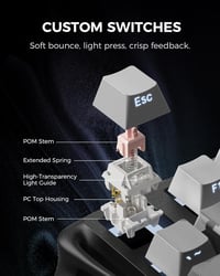 GravaStar Mercury K1 75% Mechanikus Gaming Billentyűzet Alumínium Exoskeleton RGB 5