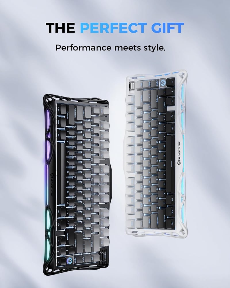 GravaStar Mercury K1 75% Mechanikus Gaming Billentyűzet Alumínium Exoskeleton RGB
