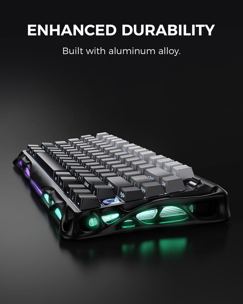 GravaStar Mercury K1 75% Mechanikus Gaming Billentyűzet Alumínium Exoskeleton RGB