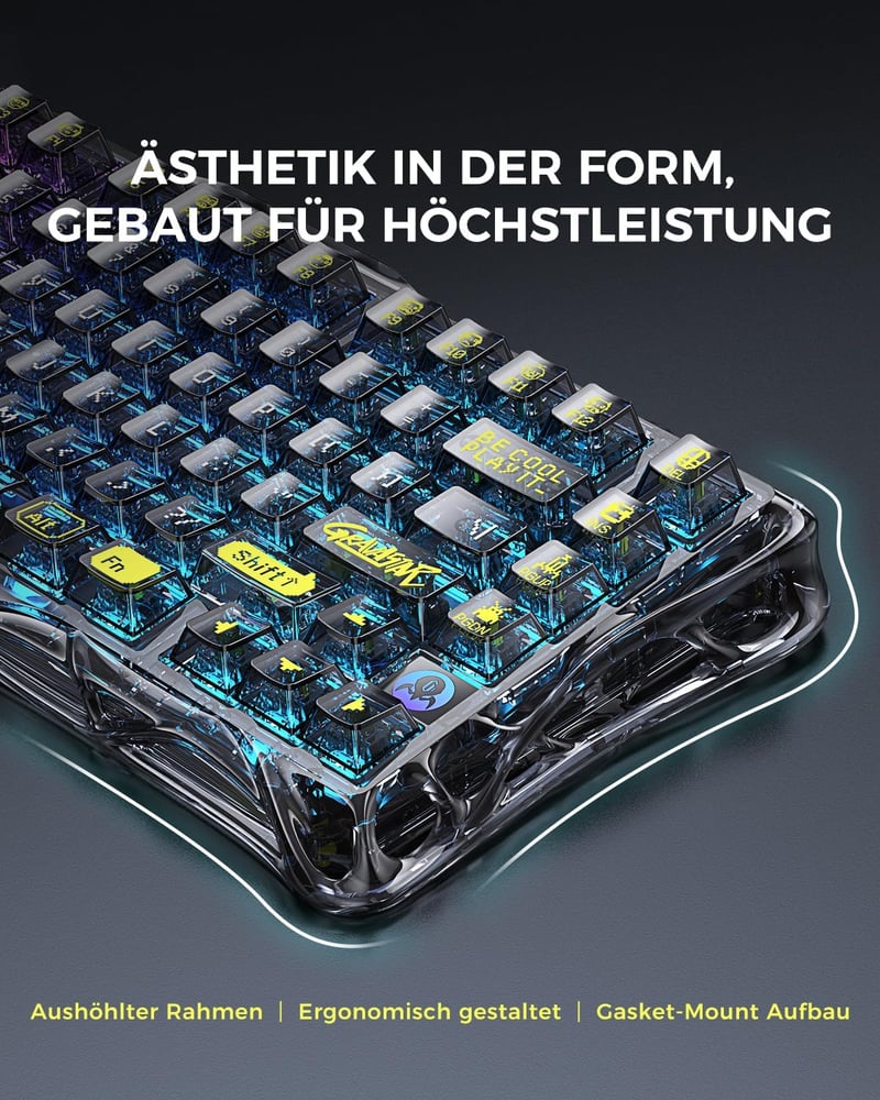 GravaStar Mercury K1 Lite 75% Wireless Gaming Billentyűzet RGB Háttérvilágítással