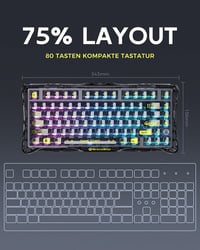 GravaStar Mercury K1 Lite 75% Wireless Gaming Billentyűzet RGB Háttérvilágítással 2