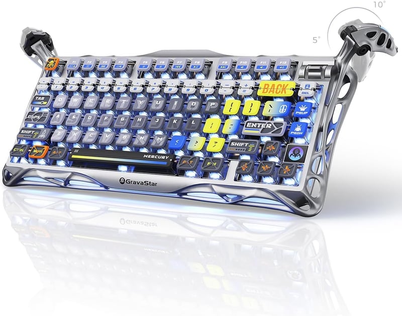 GravaStar Mercury K1 Pro Wireless Gaming Billentyűzet, 75% Alumínium, Mechanikus