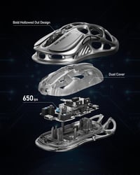 GravaStar Mercury M1 Pro Gamer Egér, 26000 DPI, 88g Könnyű Üreges Dizájn, 4K Vevőegység, 5 Programozható Gomb, RGB Világítás, Ezüst 9