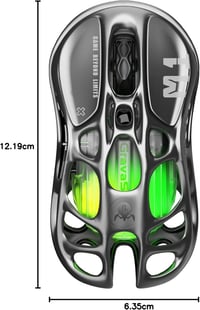 GravaStar Mercury M1 Pro Vezeték Nélküli Gaming Egér, 4K Hz, Magnézium Ötvözet, 26000 DPI, PAW3395 Szenzor, RGB Világítás, Üreges Dizájn - S 9