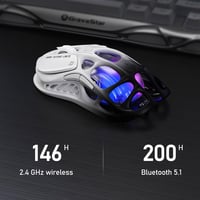 GravaStar Mercury M1 Pro Wireless Gaming Egér 26000 DPI, Ultralight 88g, RGB 4