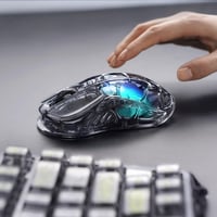 GravaStar Mercury M2 Wireless Gaming Egér 26000 DPI, 79g Ultralight, RGB, Tri-Mode 5