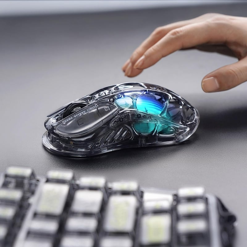 GravaStar Mercury M2 Wireless Gaming Egér 26000 DPI, 79g Ultralight, RGB, Tri-Mode