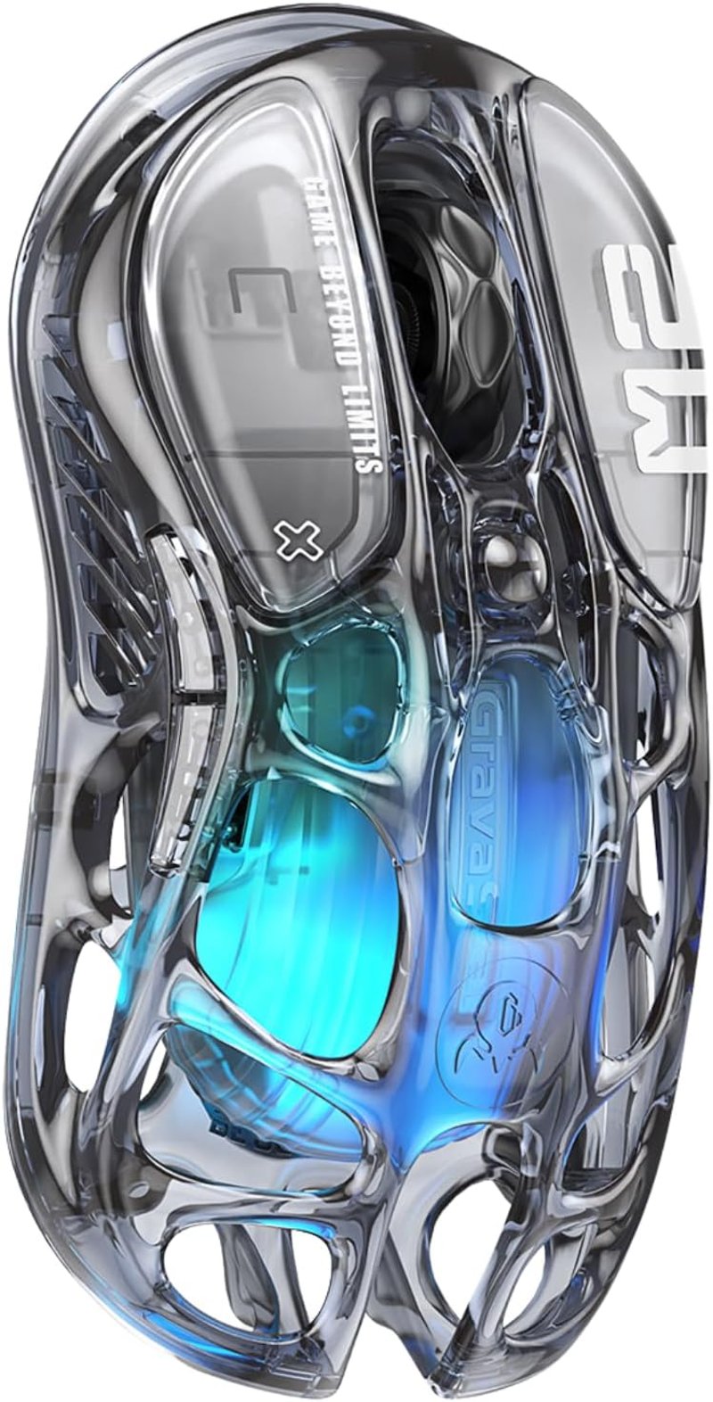 GravaStar Mercury M2 Wireless Gaming Egér 26000 DPI, 79g Ultralight, RGB, Tri-Mode