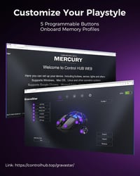 GravaStar Mercury X Pro 49g Wireless Gaming Egér 32000 DPI PAW3950 8000Hz RGB 7
