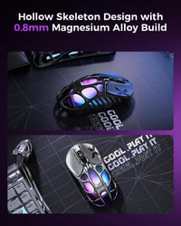 GravaStar Mercury X Pro 49g Wireless Gaming Egér 32000 DPI PAW3950 8000Hz RGB 8